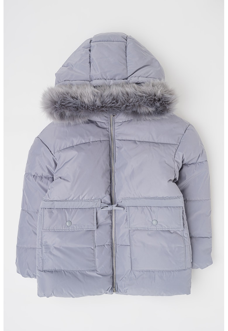 Geaca cu buzunare cu clapa - Gri cenusiu