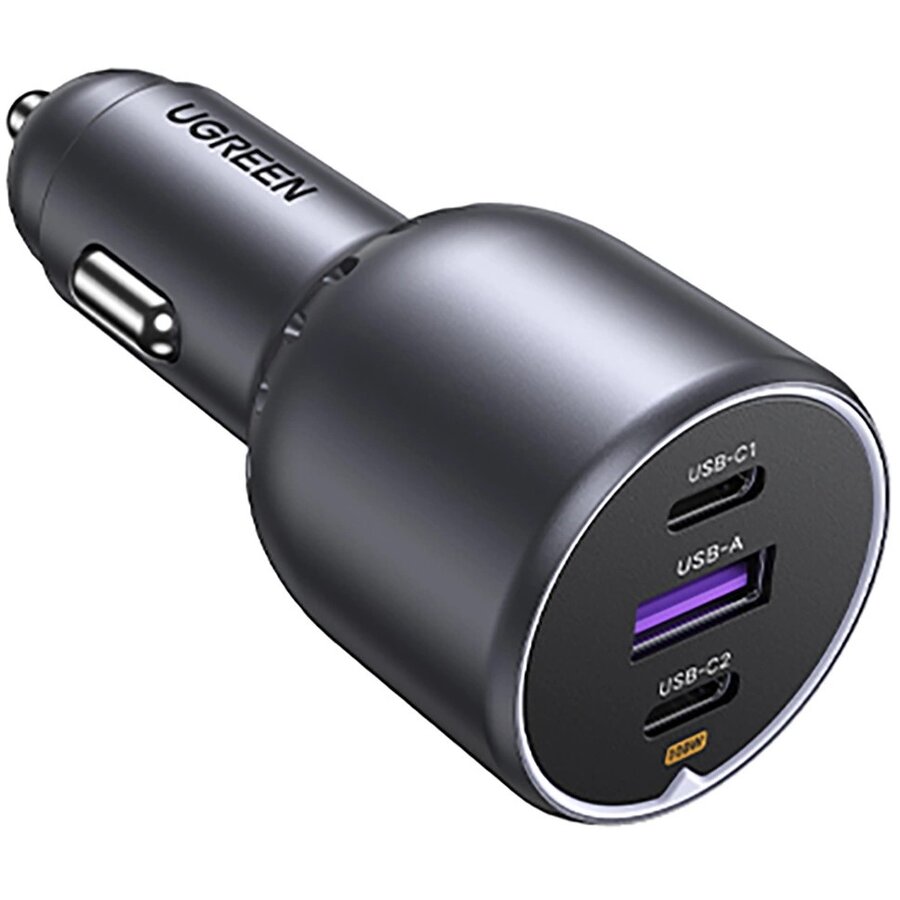 Incarcator Auto EC705 130W 5A 1x USB-A - 2x USB-C Gri