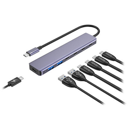 Oferte la HUB 7 IN 1 10GBS PD 100W ALUMINIU PLATINET