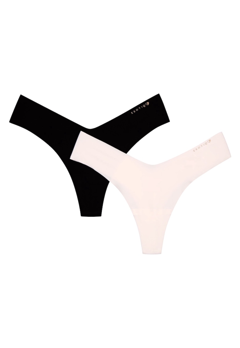 Chiloti stringi Pacaya set de 2 negru - crem - Multicolor