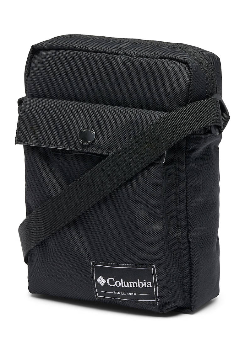 Geanta crossbody unisex cu bareta ajustabila Zigzag Side - Negru - 21x15x7.5