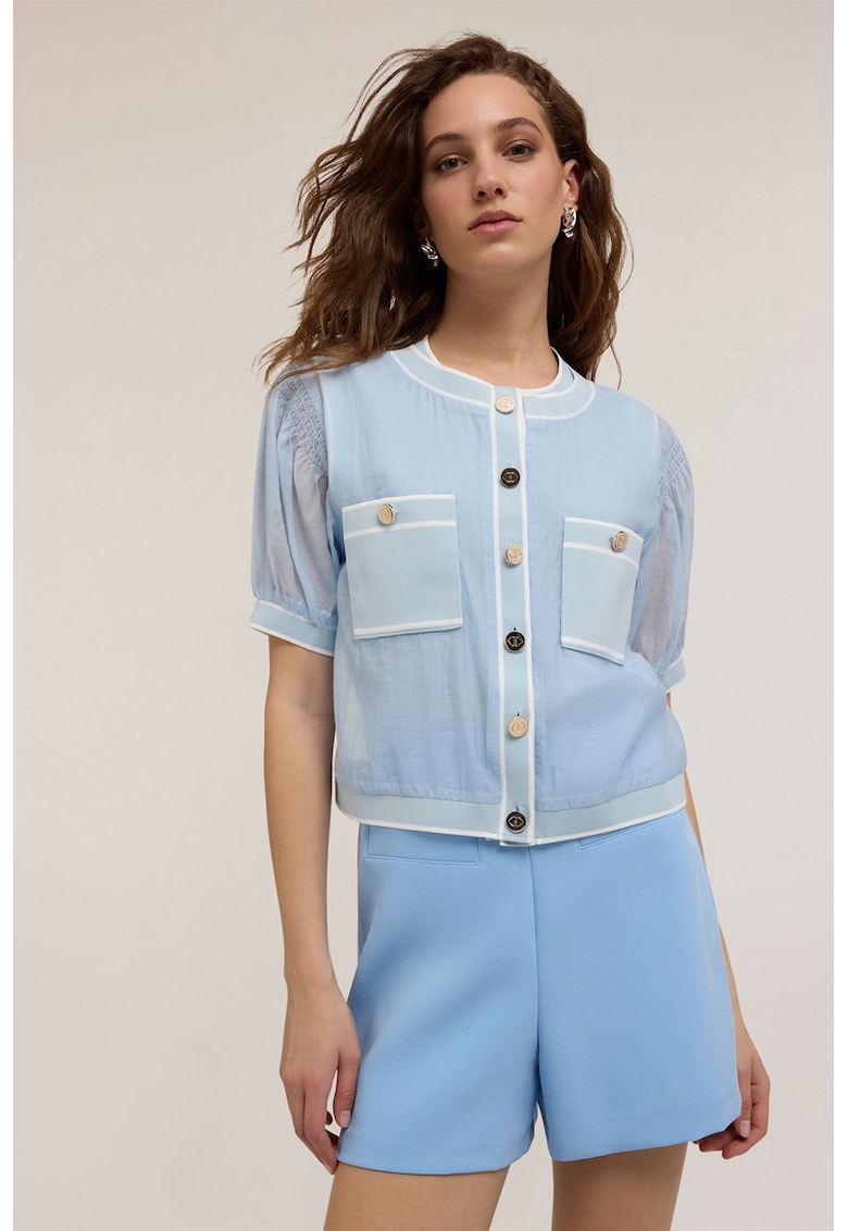 Camasa cu maneci bufante - Albastru deschis