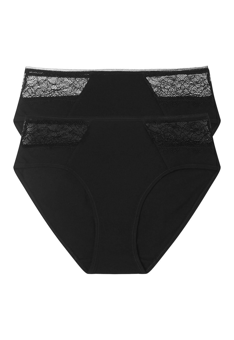 Chiloti de tip figi Hally set de 2 perechi Negru - Negru