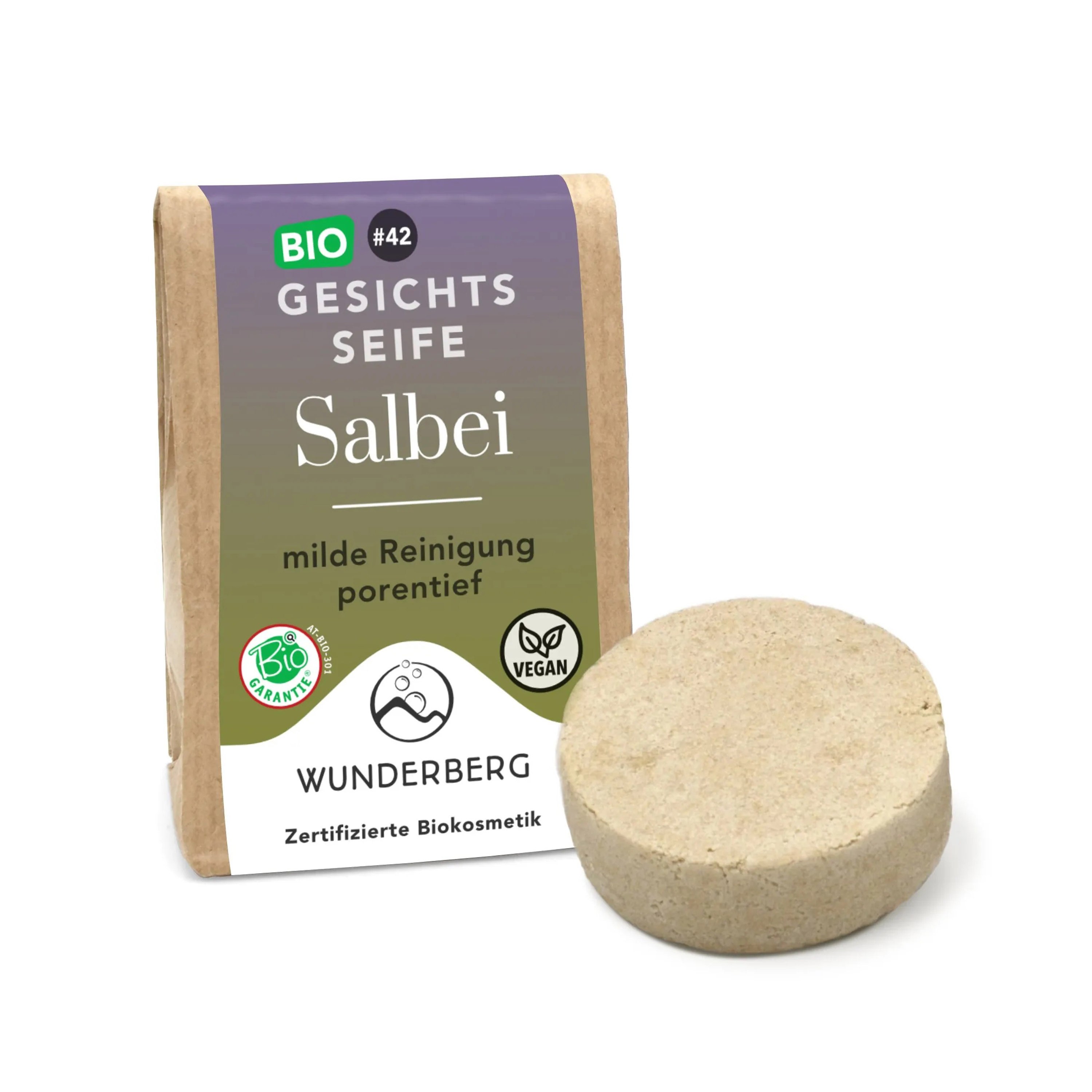 Oferte la Săpun bio pentru față cu salvie, 48g Wunderberg