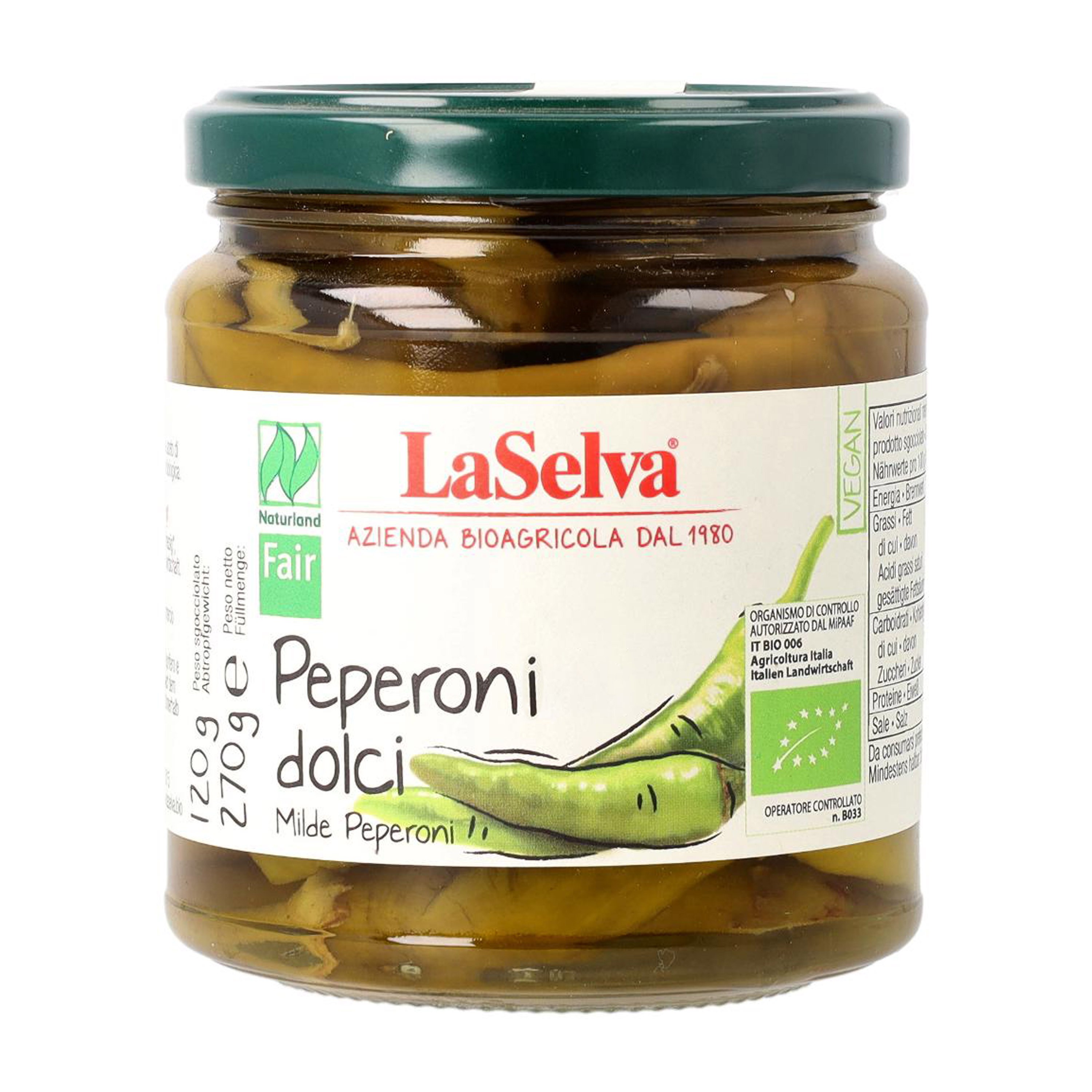 Oferte la Peperoni dulci bio în oțet, 270g LaSelva
