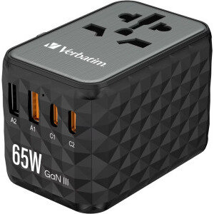 Incarcator Retea Universal  UTA-05  Travel  65WGaN3  2 x USB-C PD   QC 4+ & 2 x USB-A  Negru