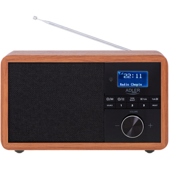 Oferte la Radio AD 1184  DAB+ Bluetooth LCD Ceas Alarme Duble USB Maro