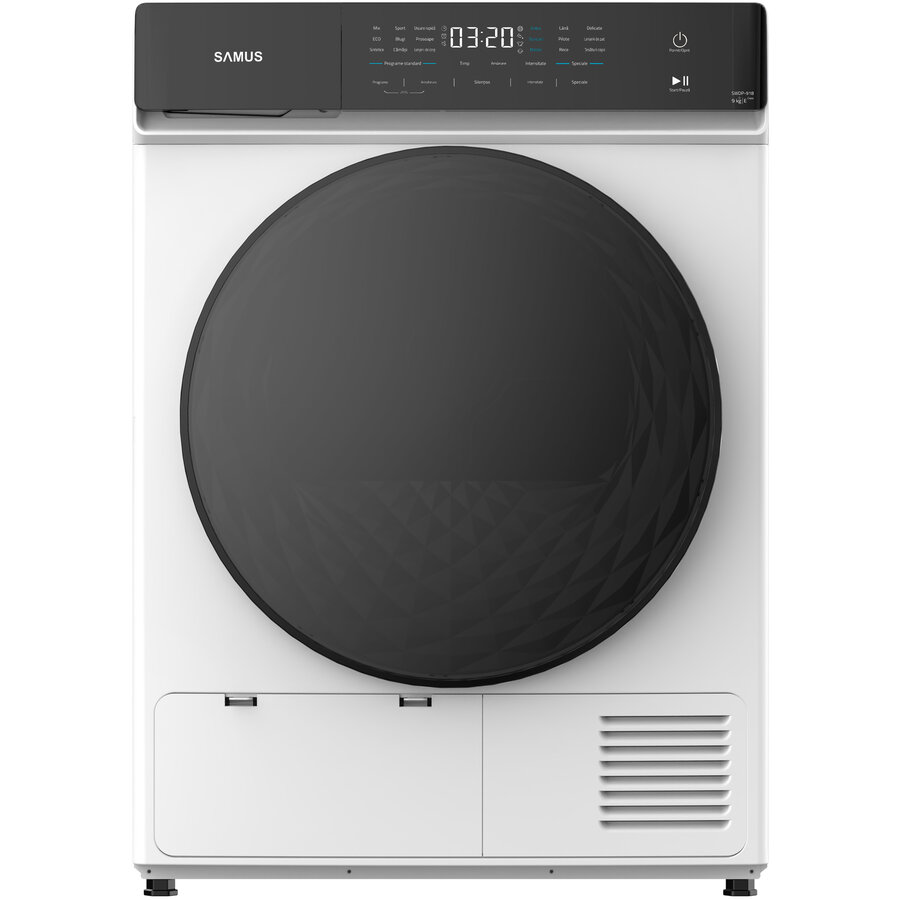 Uscator de Rufe cu Pompa de Caldura SWDP-918 9KG 15 Programe Afisaj Electronic Clasa E Alb