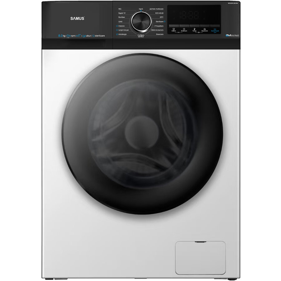 Masina de Spalat Rufe Frontala WSED8128IDM 8KG 1200RPM 16 Programe Clasa A Alb