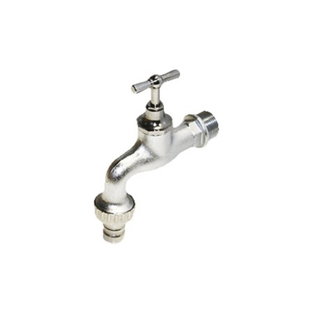 Robinet cu obertain portfurtun Tiemme, alama cromata, 3/4″