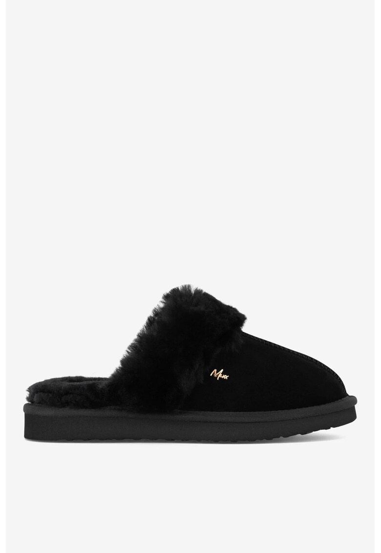 Papuci dama  5905588923886 - Piele intoarsa - Negru - Negru