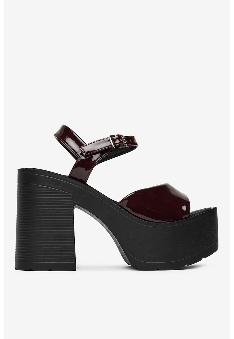 Sandale cu toc  Sintetic - Rosu - Rosu