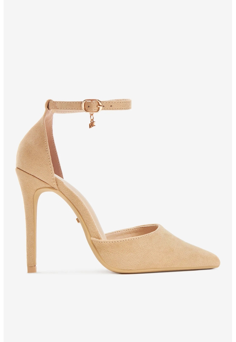 Pantofi  bej din textil - Bej