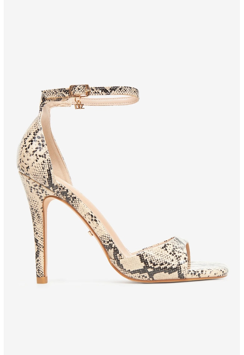 Sandale cu toc  Sintetic - Bej -