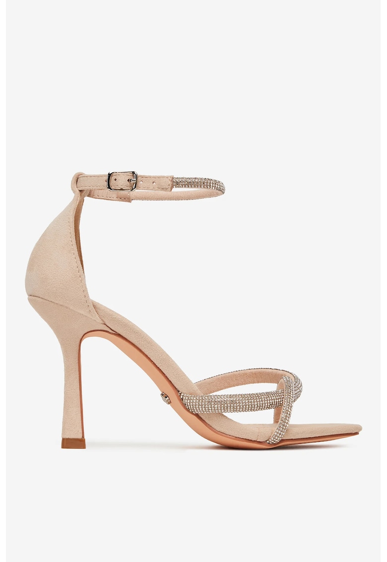 Sandale bej cu toc - Bej