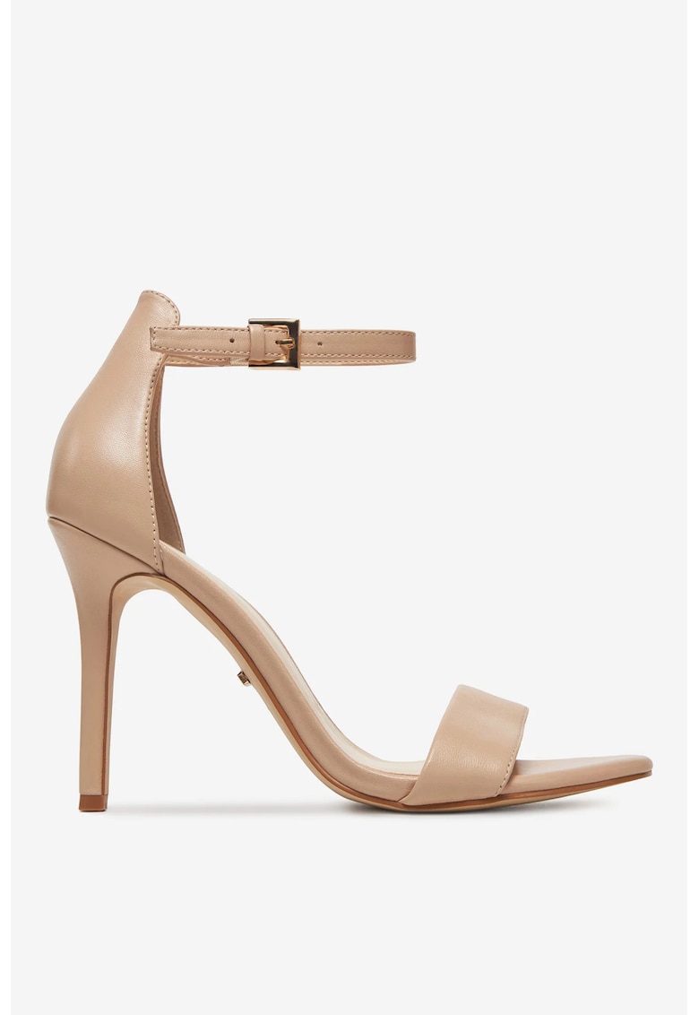 Sandale cu toc  Piele naturala - Bej - Bej