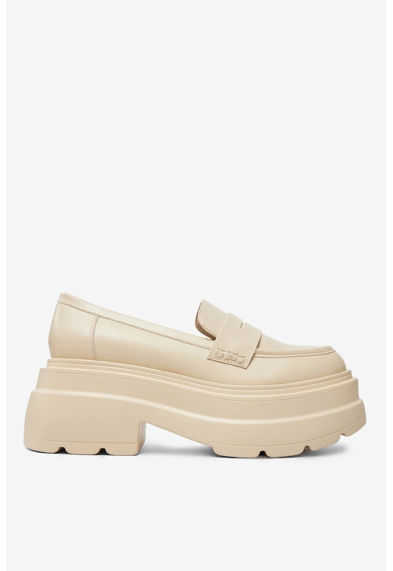 Mocasini  Material Sintetic - Culoare Bej - Bej