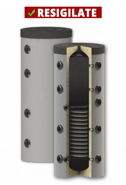 PRODUS RESIGILAT CU DEFECTE ESTETICE DAR IN PERFECTA STARE DE FUNCTIONARE !!! Rezervor de acumulare puffer pentru agent termic cu o serpentina PS1 200L