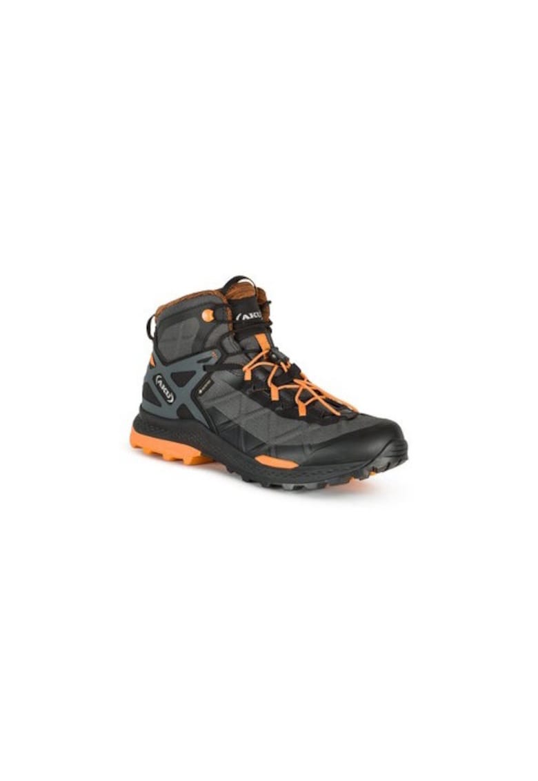 Bocanci trekking barbati 302964598 - Piele ecologica - Negru - Negru