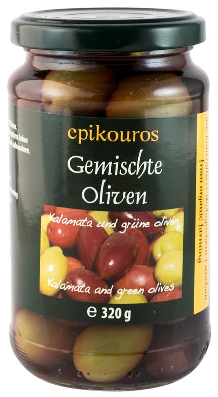 Oferte la Masline mixte cu samburi in saramura, bio, 320g Epikouros