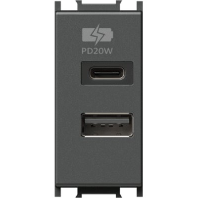 Oferte la Modul Incarcator 2*USB PD 20W 1M antracit, TEM Modul TEM-EM69AT-U