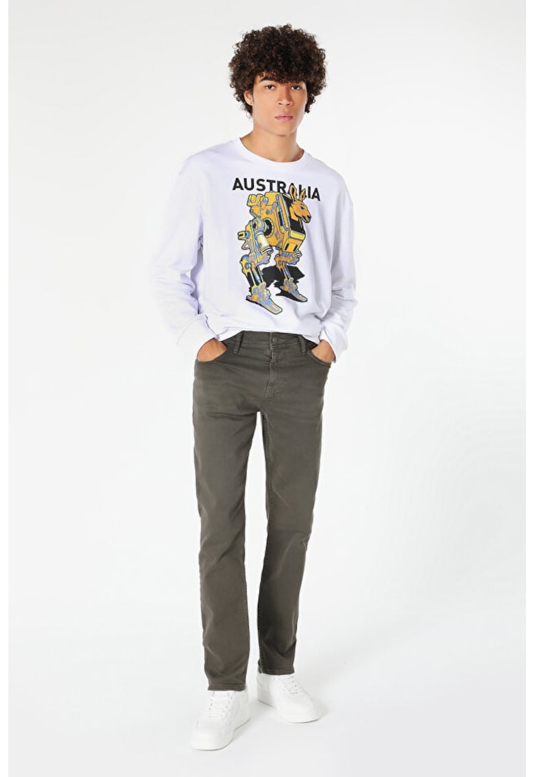 Pantaloni De Barbati Kaki Straight Fit - Verde