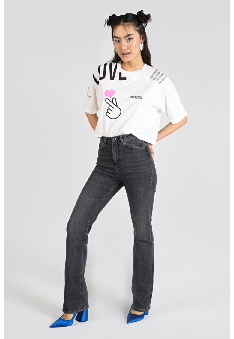 Pantaloni De Dama Negru Flare - Negru