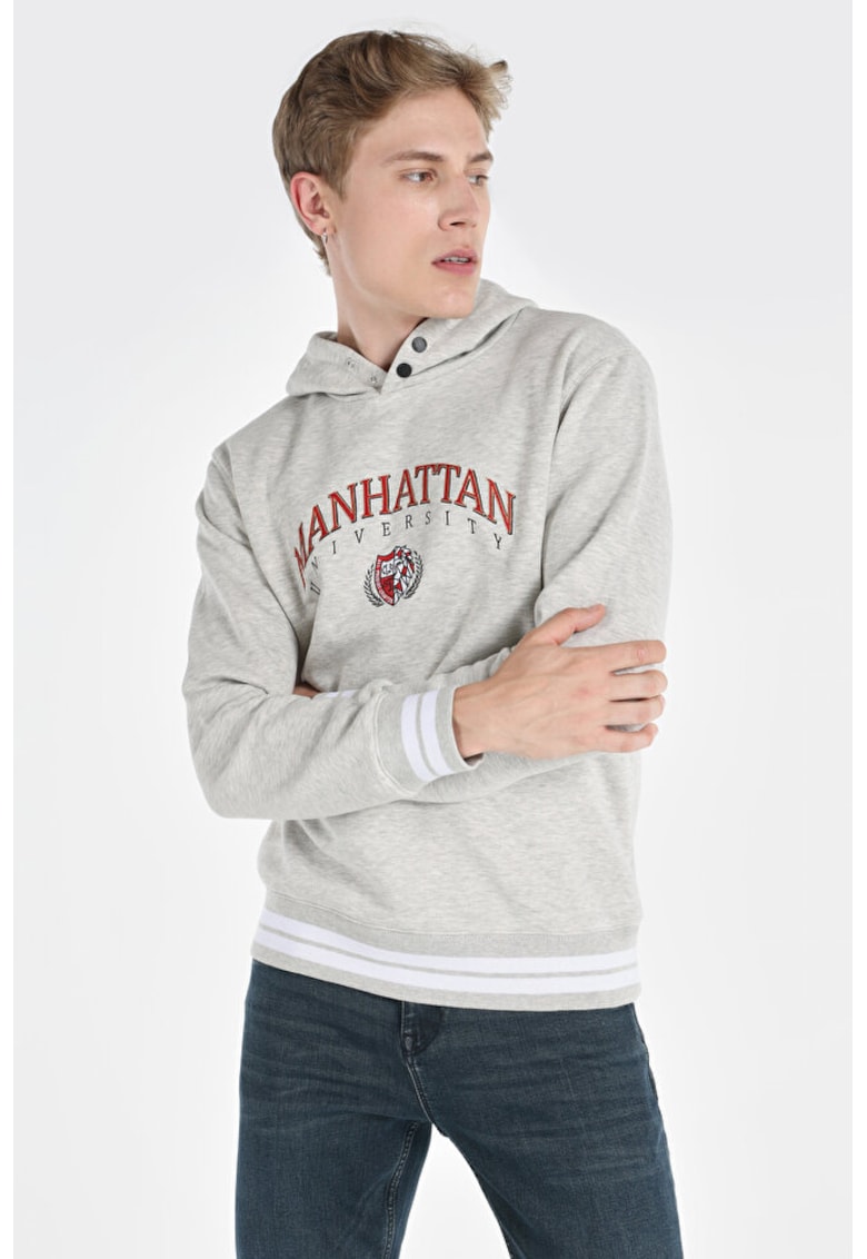 Hanorac regular fit cu imprimeu - Gri