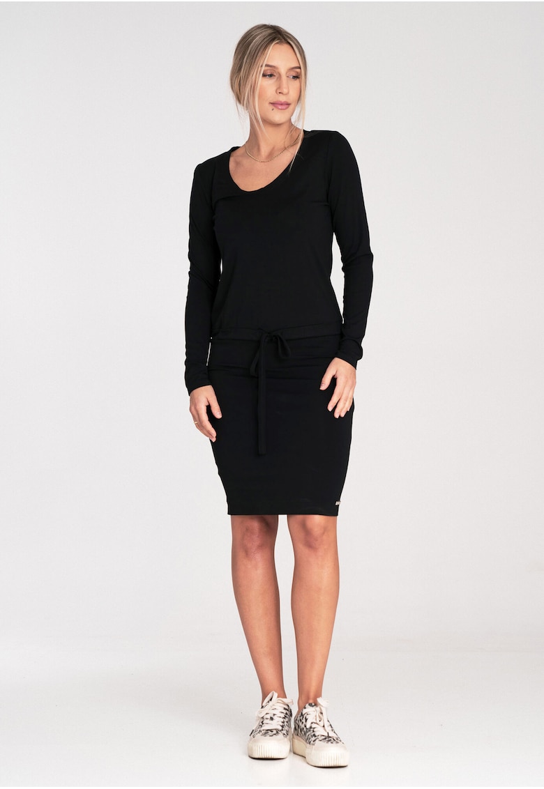 Rochie scurta -  neagra - din viscoza -