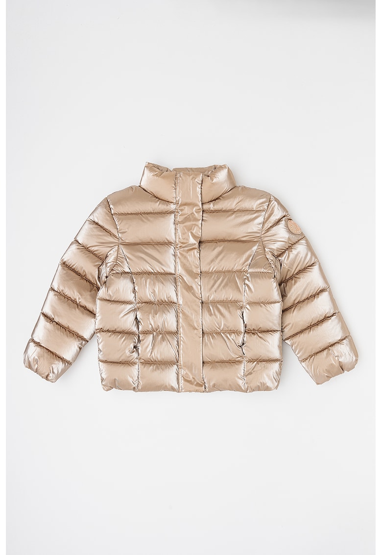 Geaca matlasata cu vatelina si aspect metalic - Auriu rose