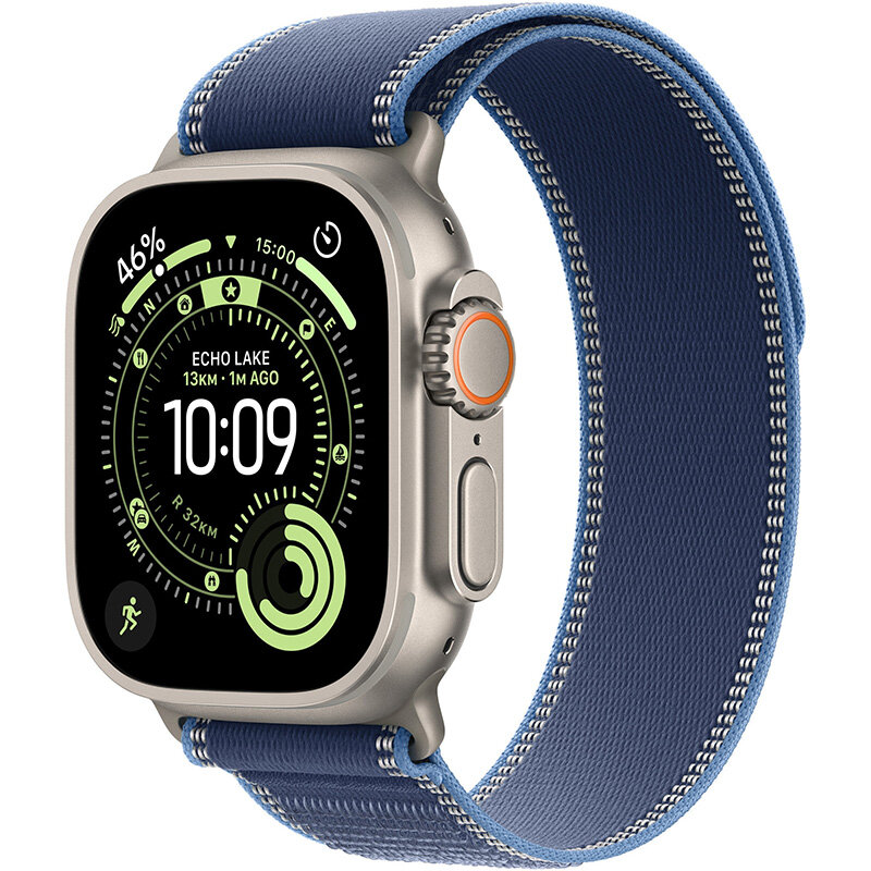 Oferte la Smartwatch Watch Ultra 3 Cellular 49mm Natural Titanium Case Blue/Bright Blue Trail Loop S/M