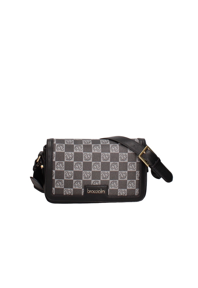 Oferte la BRACCIAINI - Geanta crossbody de piele ecologica - Negru