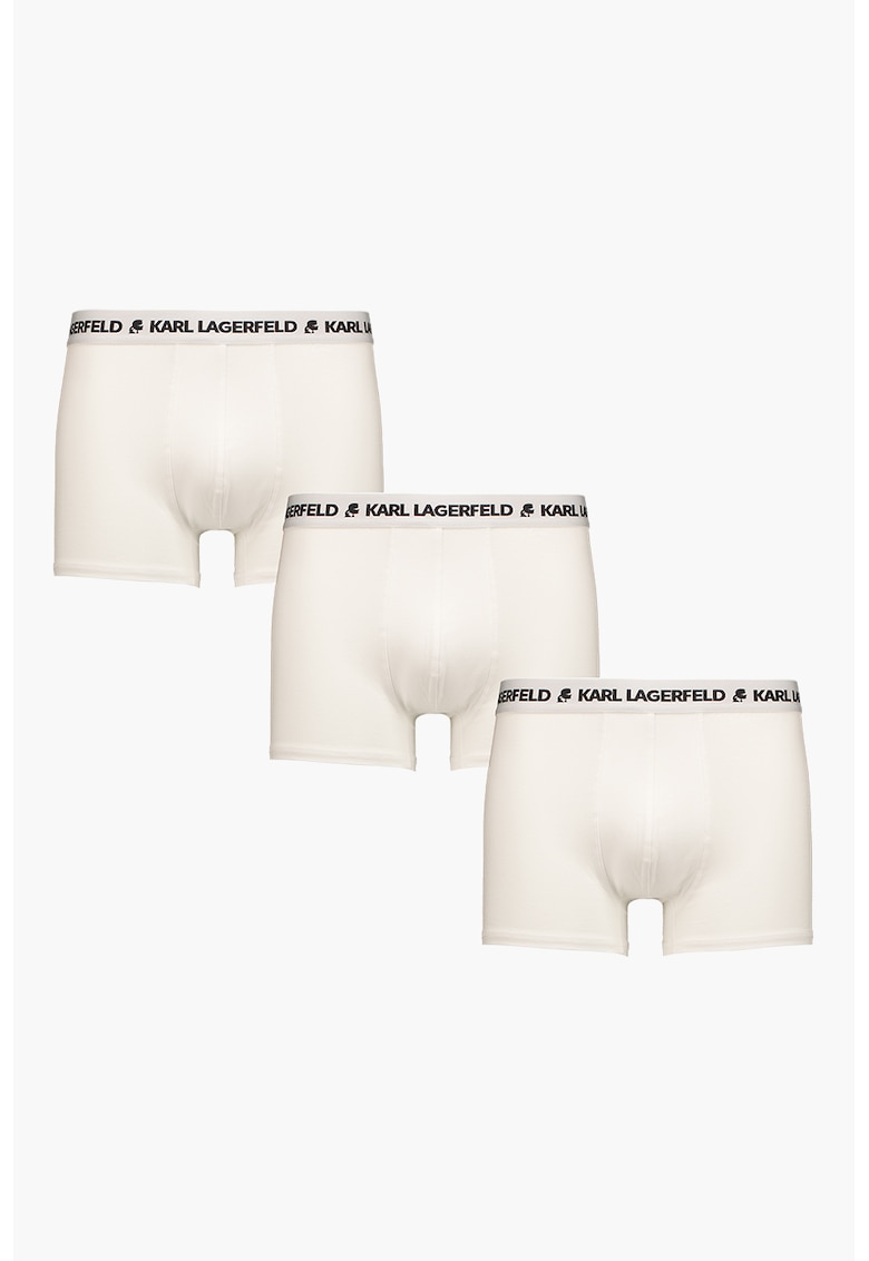 Set de boxeri din amestec de bumbac organic - 3 Perechi - Alb/Negru