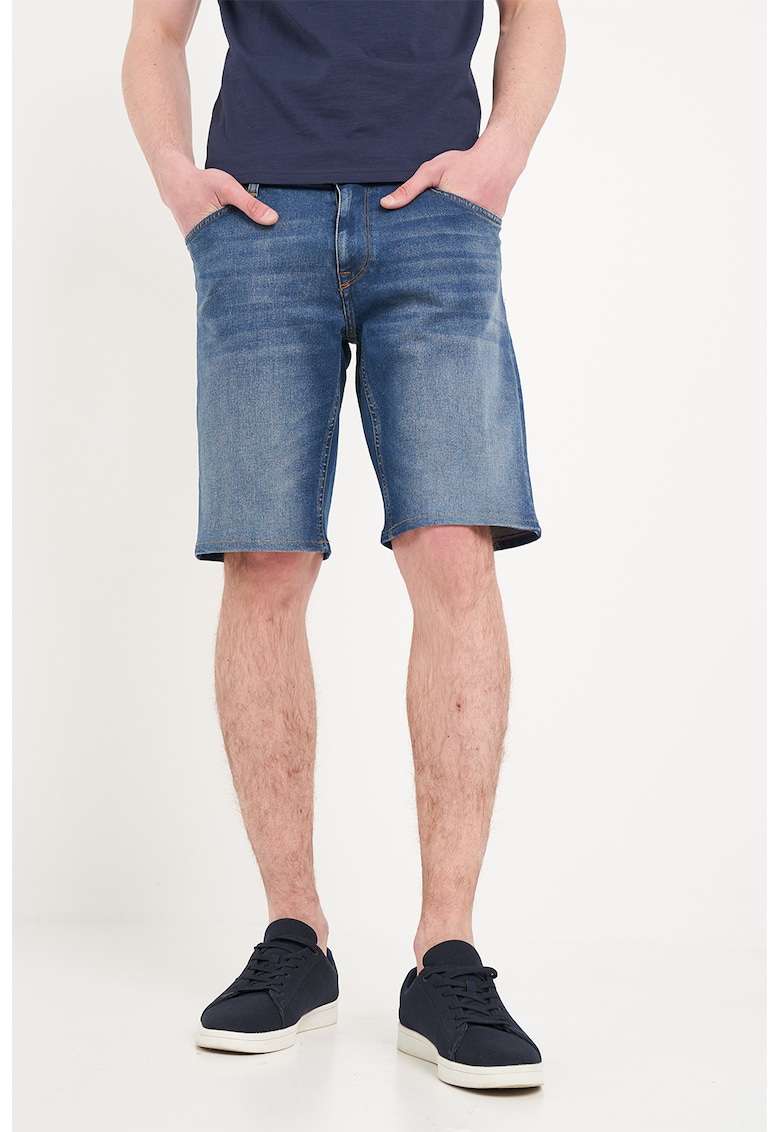 Pantaloni scurti cu design 5 buzunare - Albastru