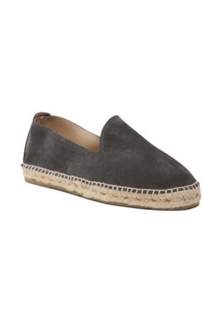 Oferte la Mocasini dama  piele intoarsa - gri - espadrile plate