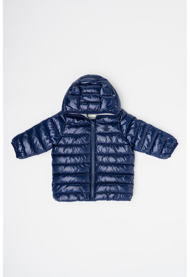 Geaca matlasata cu gluga - Bleumarin