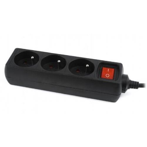 Oferte la Prelungitor 3x Schuko Tip Francez Conectare prin IEC C14 10A Protectie Copii Cablu 0.6M Negru