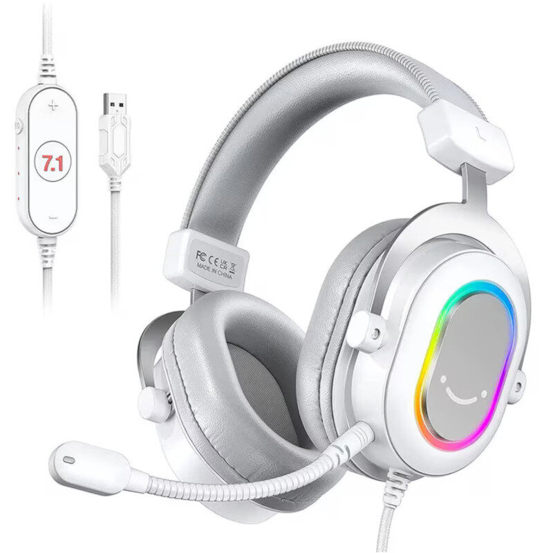 Oferte la Casti Gaming H6W USB RGB White