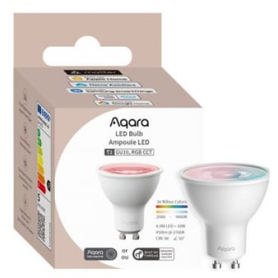 Oferte la Bec Led RGB Aqara Bulb T2 RGB, GU10, 450 Lumeni, Thread, Zigbee 6975833357093