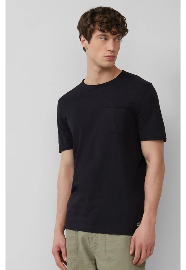 Tricou cu decolteu la baza gatului si buzunar pe piept