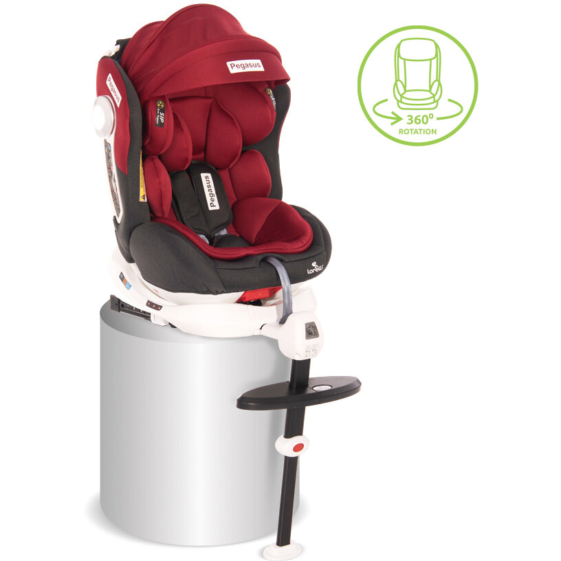 Oferte la Scaun Auto Copii Pegasus Isofix Rotativ 360 Grade 0-12 Ani Maxim 36KG Rosu/Negru