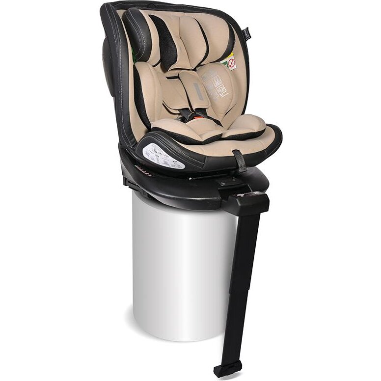 Scaun Auto Copii Estate i-Size Isofix Baza Rotativa Picior de Sprijin 0 Luni-12 Ani 40-150CM Bej
