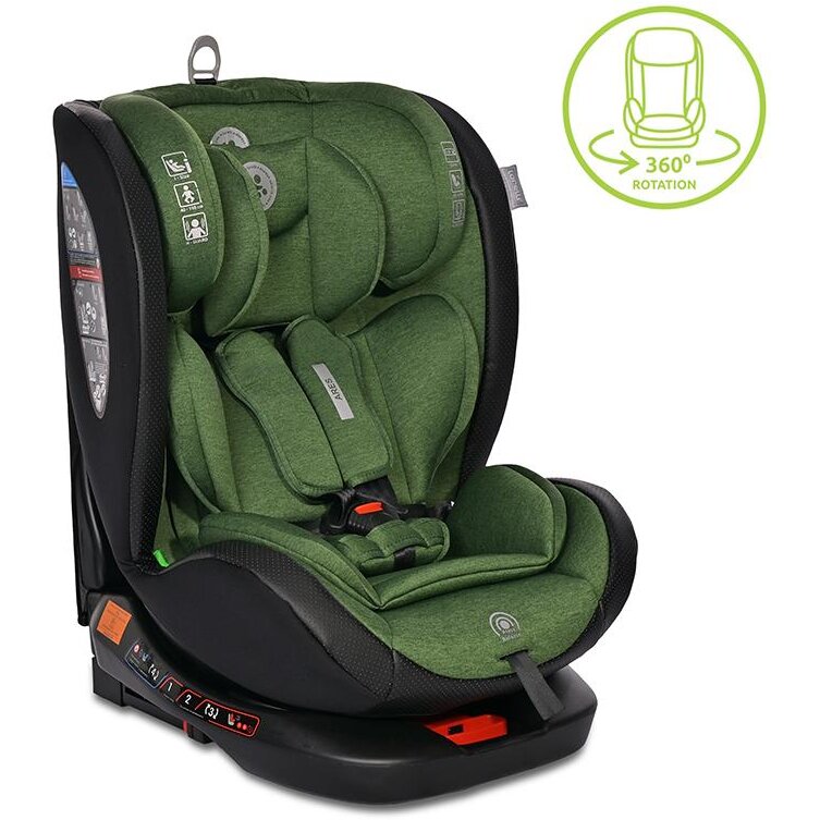 Oferte la Scaun Auto Copii Ares Isofix i-Size Rotativ 360 Grade 40-150CM 0 Luni - 12 Ani Verde
