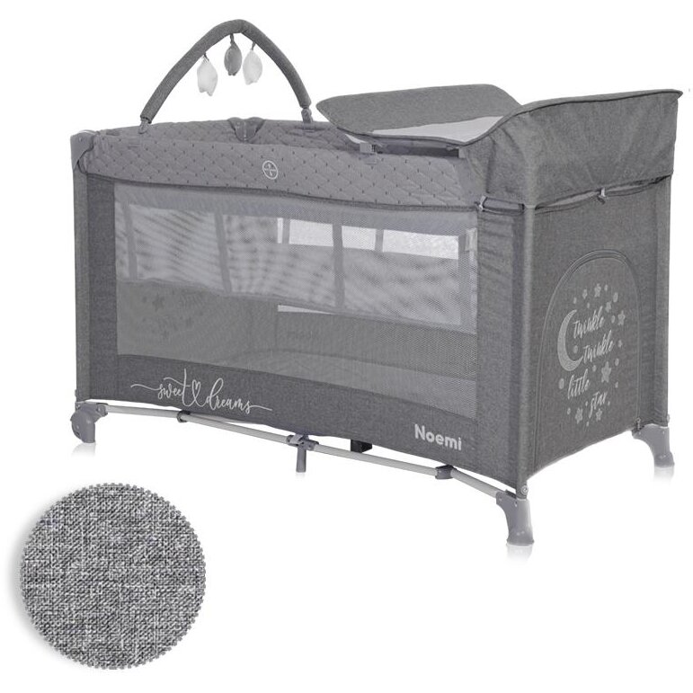 Oferte la Pat Copii Pliabil Noemi Plus 2 Nivele Cu Accesorii Cool Grey Star