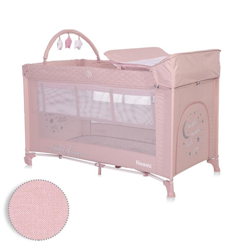 Oferte la Pat Copii Pliabil Noemi Plus 2 Nivele Cu Accesorii Mellow Rose Star