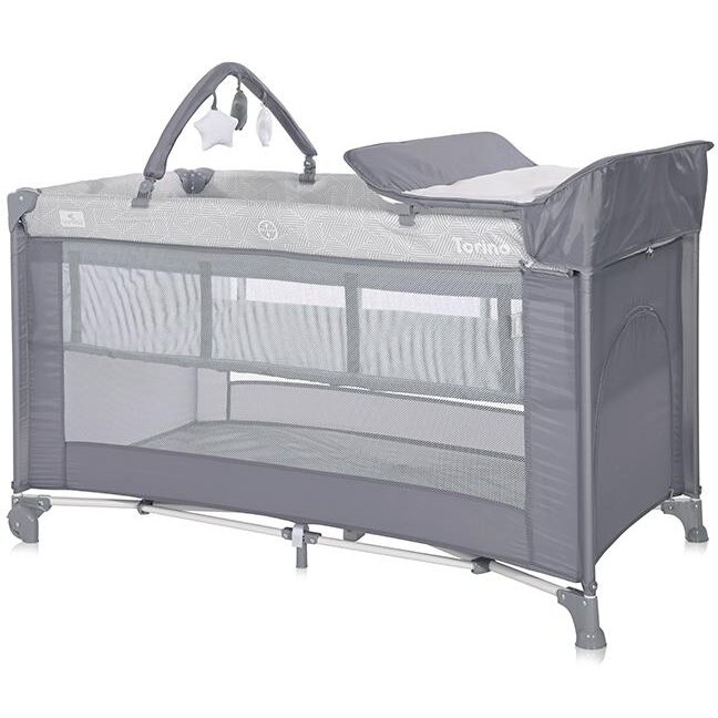 Oferte la Pat Copii Pliabil Torino Plus 2 Nivele Cu Accesorii Grey Elements