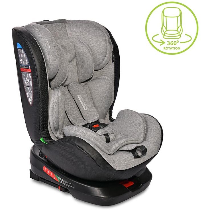 Scaun Auto Copii Nebula i-Size Isofix Baza Rotativa 0 Luni - 12 Ani 40-150CM Maxim 36KG Gri