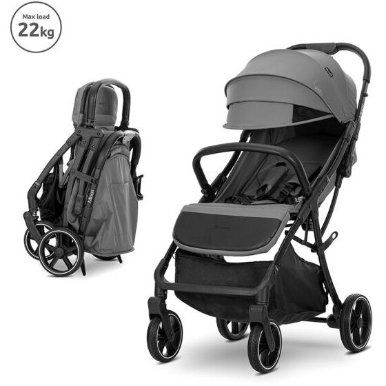 Carucior Sport Minori Sistem Pliere cu o Singura Mana Spatar Reglabil Husa Textila UV 50+ Grey