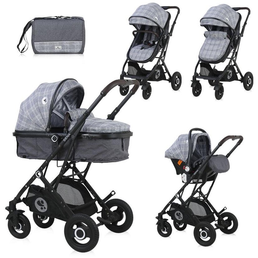Oferte la Carucior Set Sena Landou Transformabil Cos Auto Inclus Cadru din Aluminiu Grey Squared