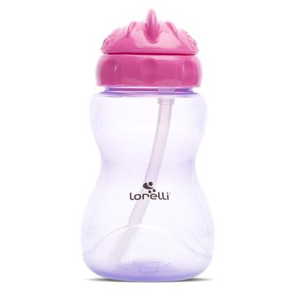 Oferte la Biberon Sport cu Pai Moale si Flexibil Capac de Protectie Rotativ 275ml Pink Purple